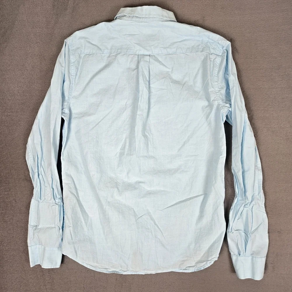 Superdry Button Down Shirt Mens Medium‎ Loght Blue Dress Long Sleeve